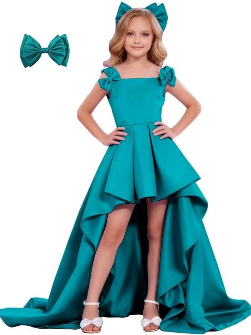 Chic High-Low Junior Bridesmaid Dress for Girls - Perfect for Weddings & Events